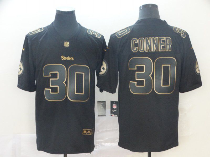 Men Pittsburgh Steelers #30 Conner Nike Vapor Limited Black Golden NFL Jerseys